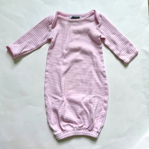 Mud Pie Sleeper Gown Pink Stripe - Picture 1 of 5